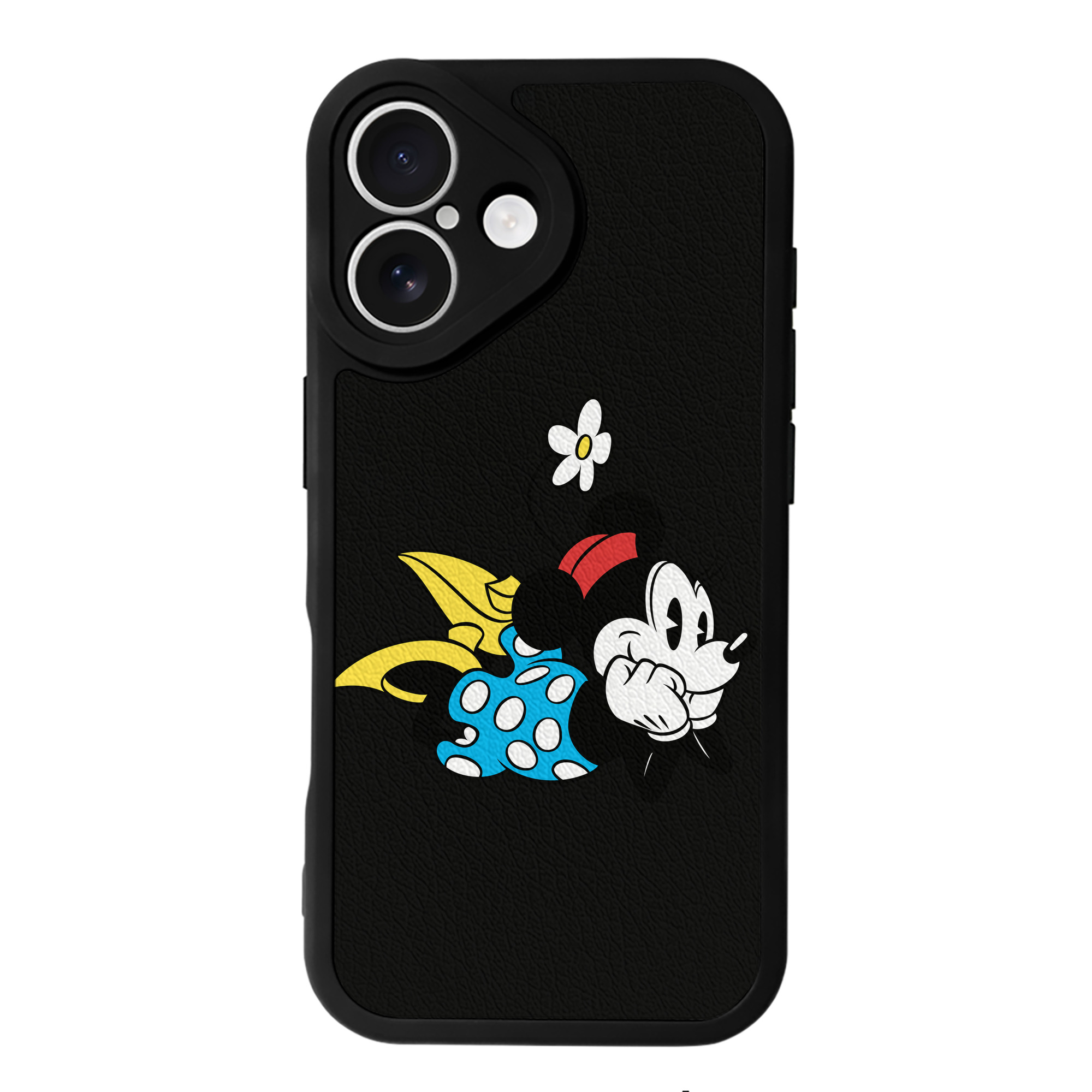 （画像用） ミッキーマウス Mickey Mouse 【iPhone 16シリーズ対応】シリコンスマホケース（レザー調） 材質：シリコン